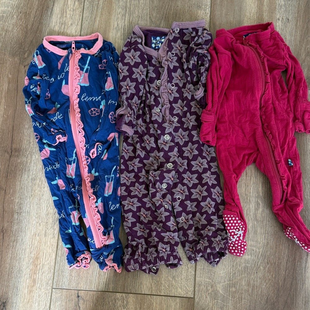Kickee Pants Kids Pajamas - Blue, Purple, and Pink